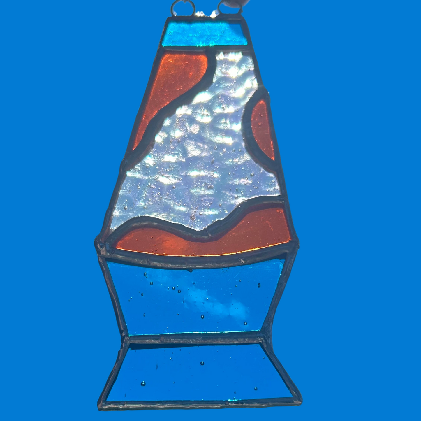 Small Lava Lamp Stained Glass Window Piece