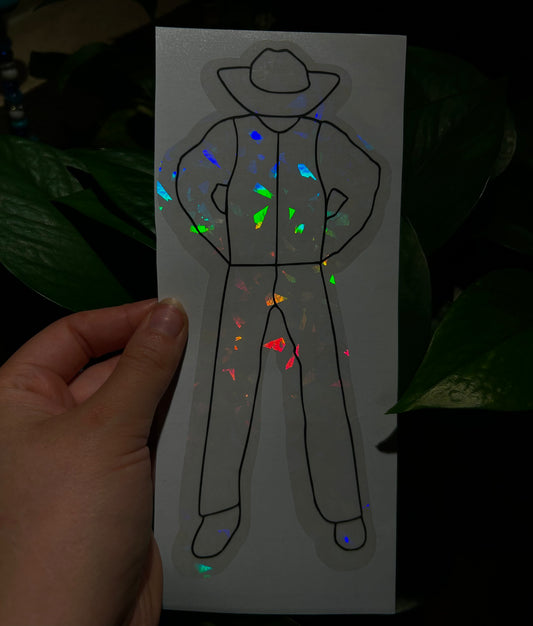Cowboy adhesive decal