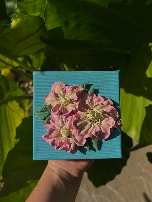 Tri-Cluster Florals 3-D Painting