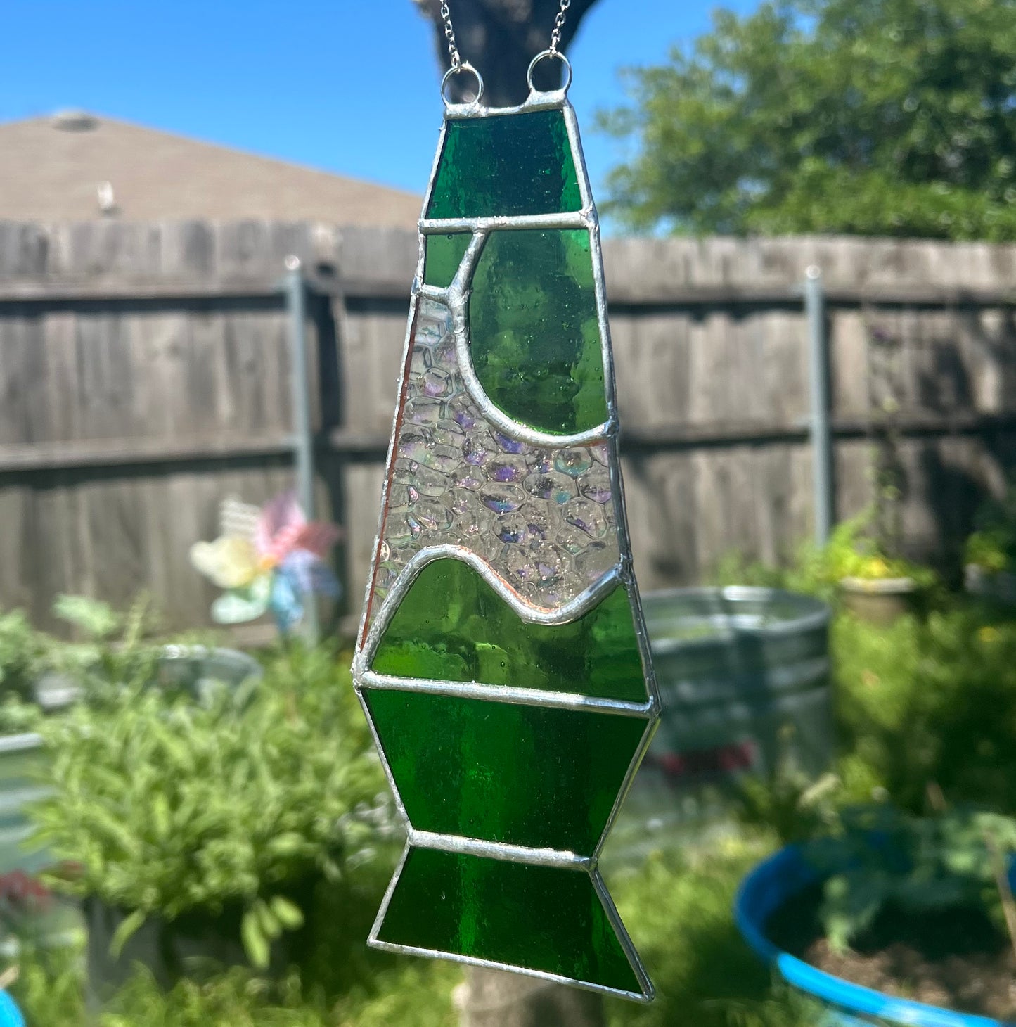 Medium Lava Lamp Stained Glass Window Piece